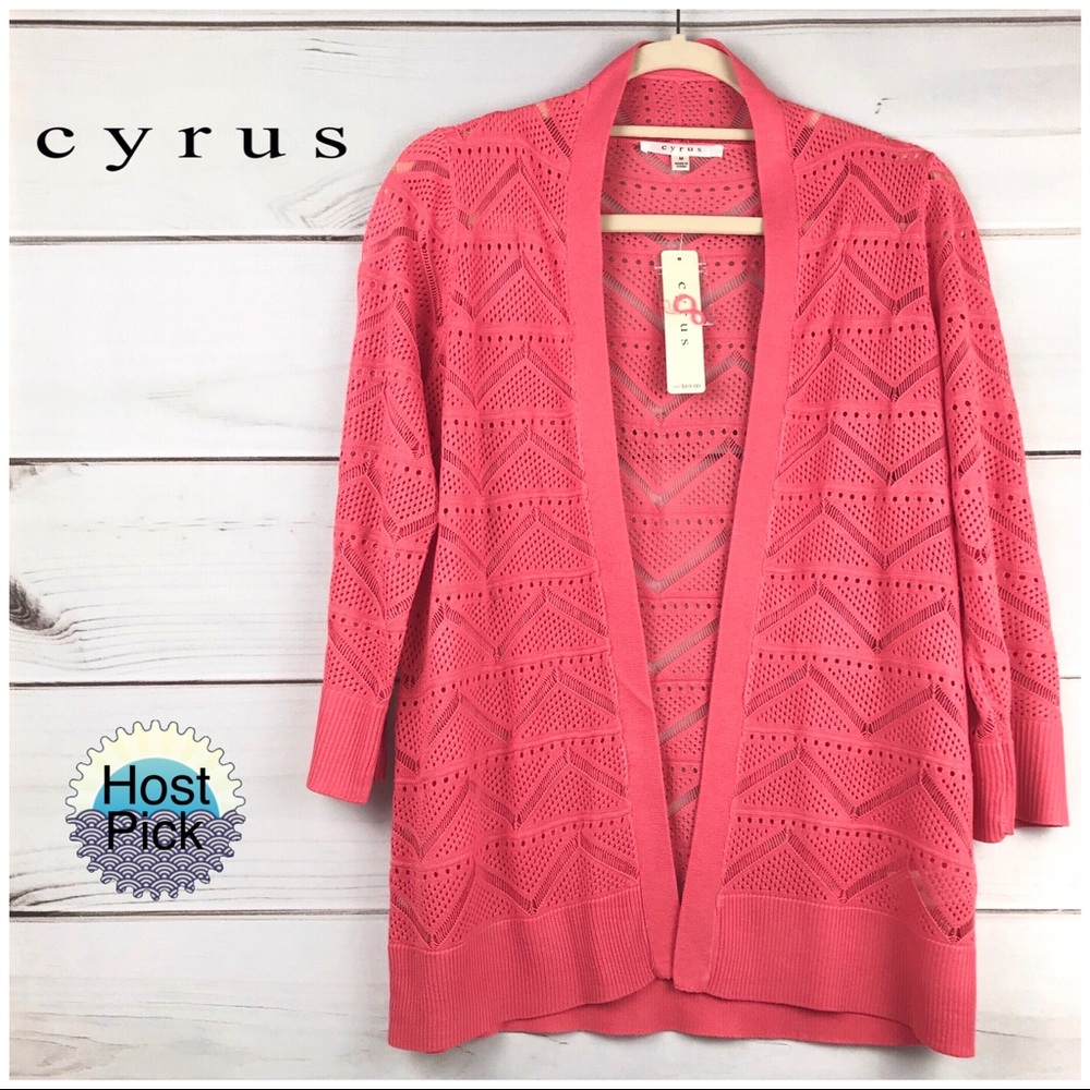 cyrus Salmon Pink knit Beach Coverup Medium NWT